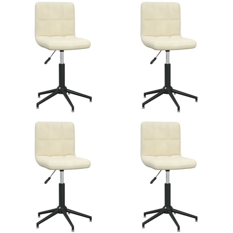 

vidaXL Sillas de comedor giratorias 4 unidades terciopelo crema - Crema
