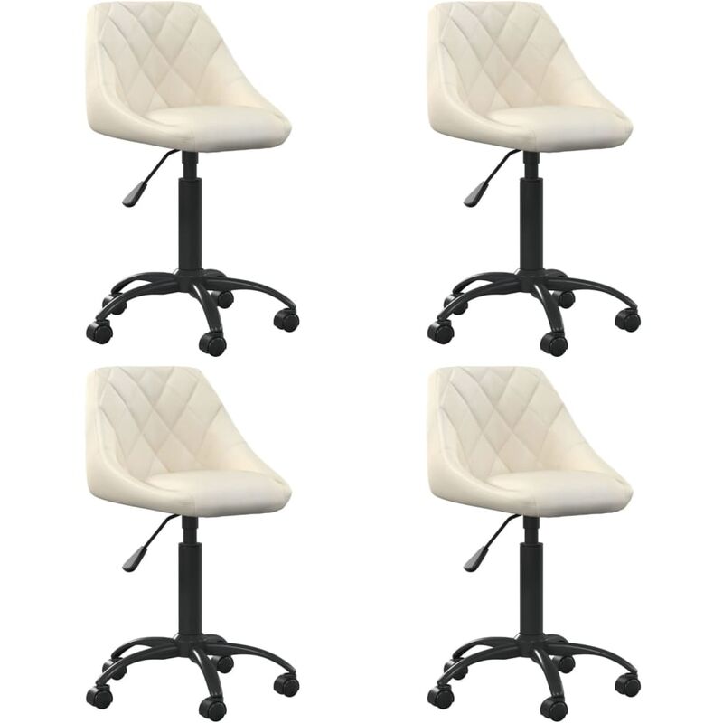 

vidaXL Sillas de comedor giratorias 4 unidades terciopelo crema - Crema