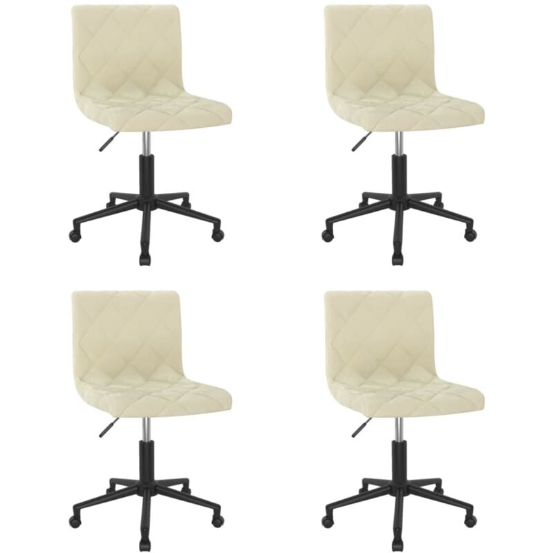 

vidaXL Sillas de comedor giratorias 4 unidades terciopelo crema - Crema