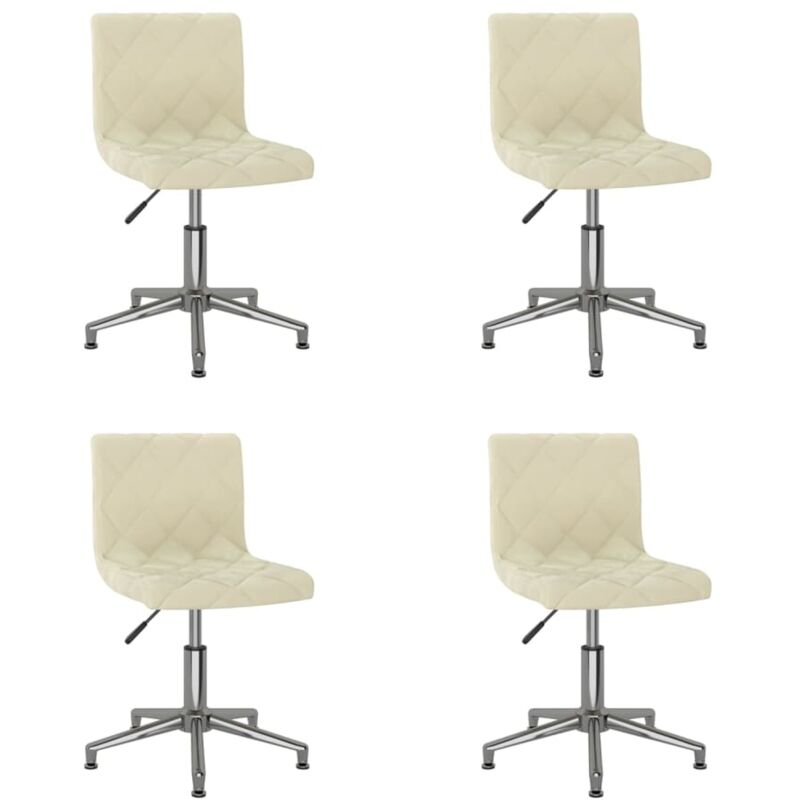

vidaXL Sillas de comedor giratorias 4 unidades terciopelo crema - Crema