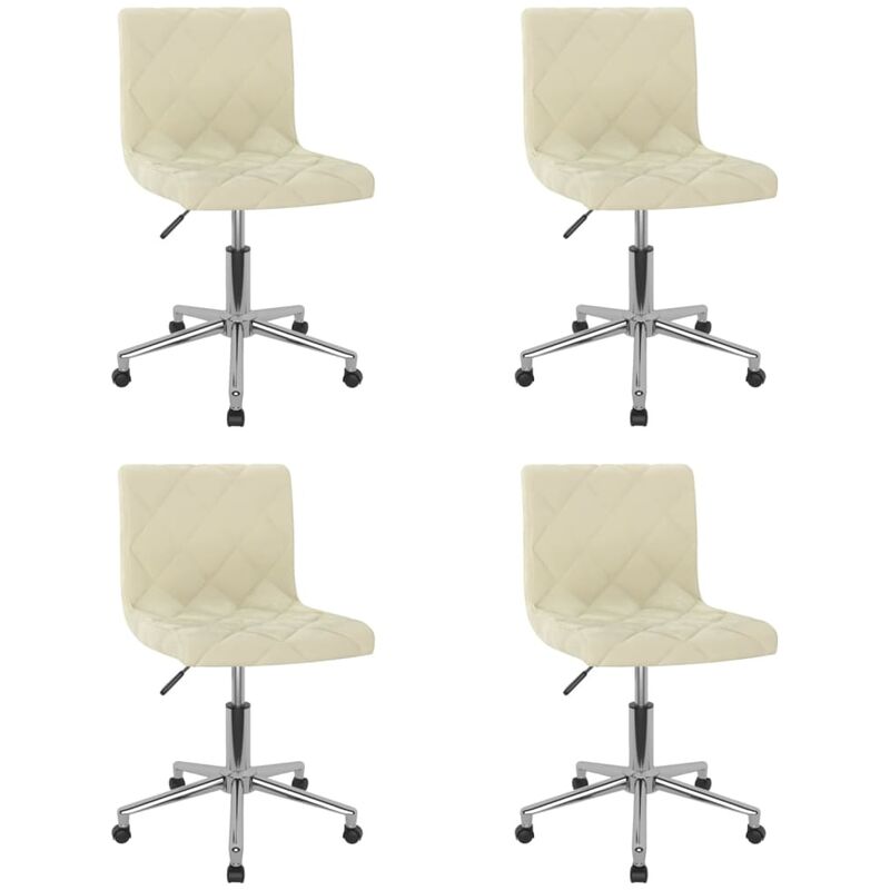 

vidaXL Sillas de comedor giratorias 4 unidades terciopelo crema - Crema