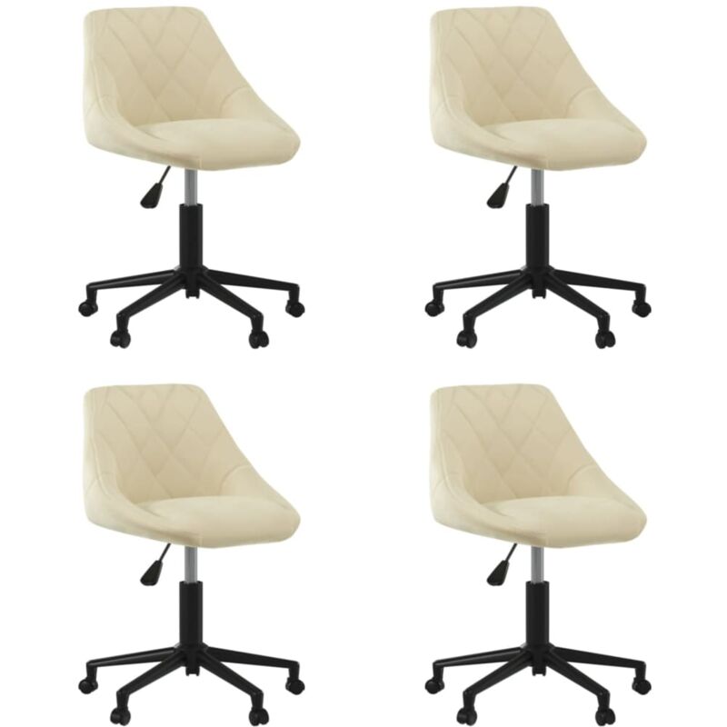 

vidaXL Sillas de comedor giratorias 4 unidades terciopelo crema - Crema