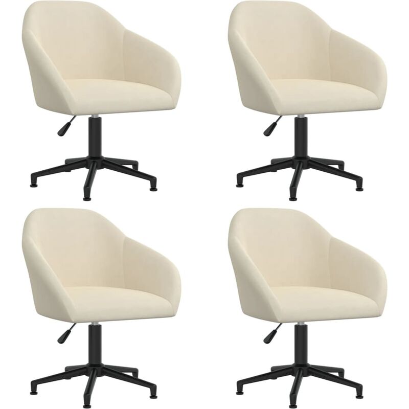 

vidaXL Sillas de comedor giratorias 4 unidades terciopelo crema - Crema
