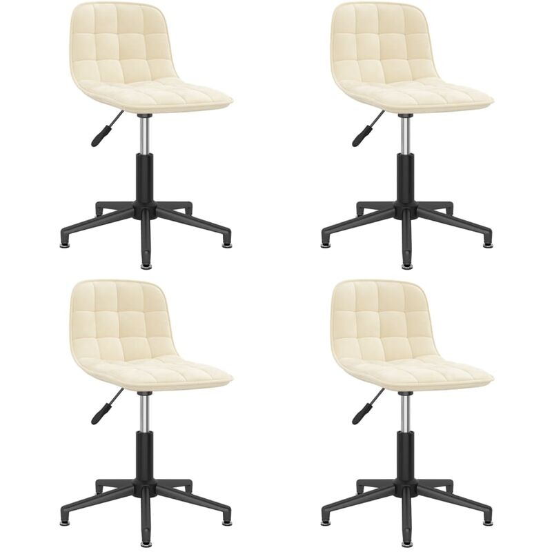 

vidaXL Sillas de comedor giratorias 4 unidades terciopelo crema - Crema