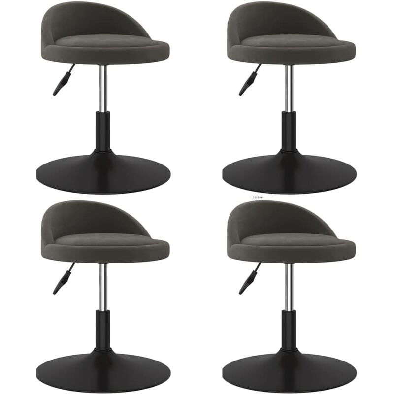 

vidaXL Sillas de comedor giratorias 4 unidades terciopelo gris oscuro - Gris