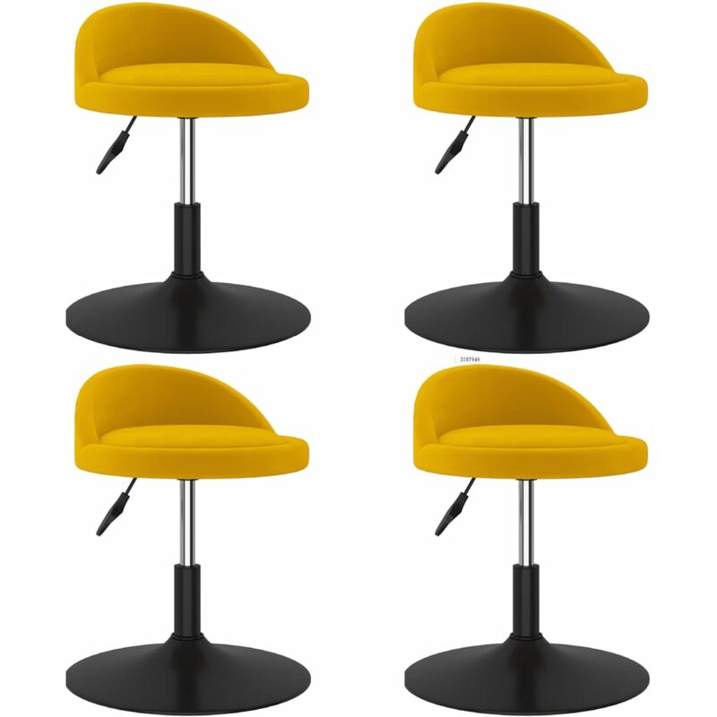 

vidaXL Sillas de comedor giratorias 4 uds terciopelo amarillo - Amarillo