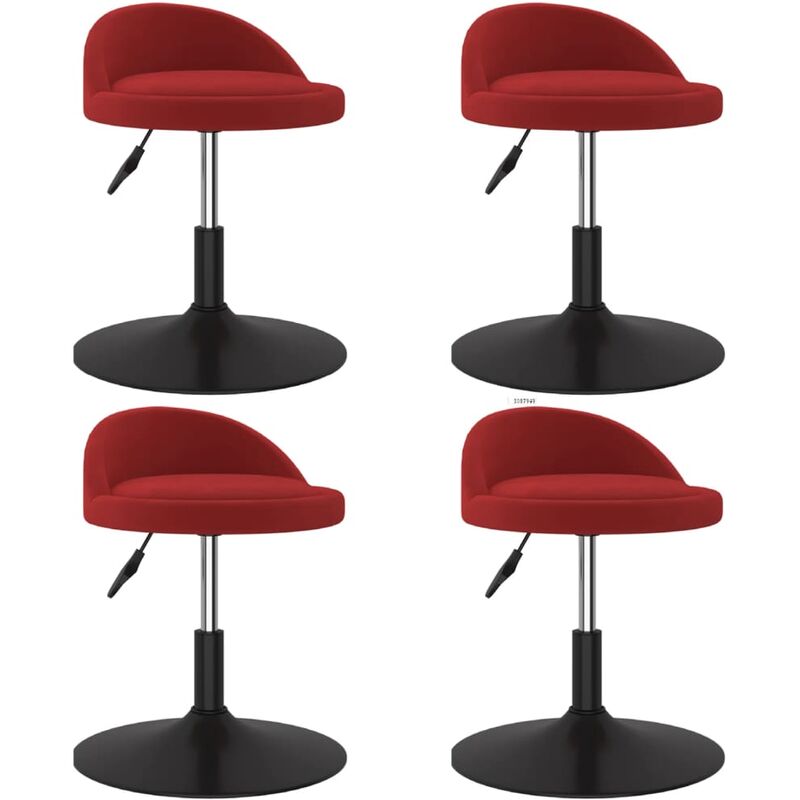 

vidaXL Sillas de comedor giratorias 4 uds terciopelo rojo vino tinto - Rojo