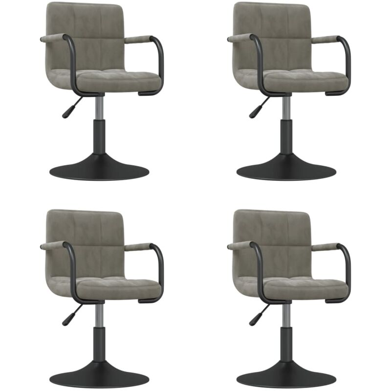 

vidaXL Sillas de comedor giratorias 4 unidades terciopelo gris claro - Gris