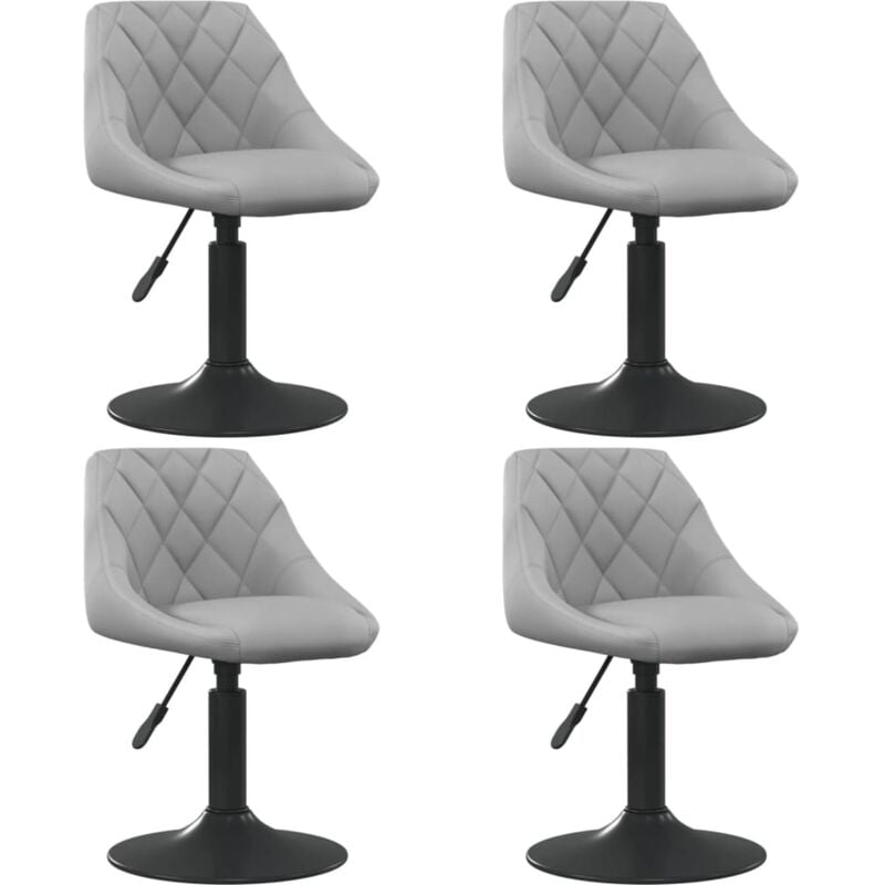 

vidaXL Sillas de comedor giratorias 4 unidades terciopelo gris claro - Gris