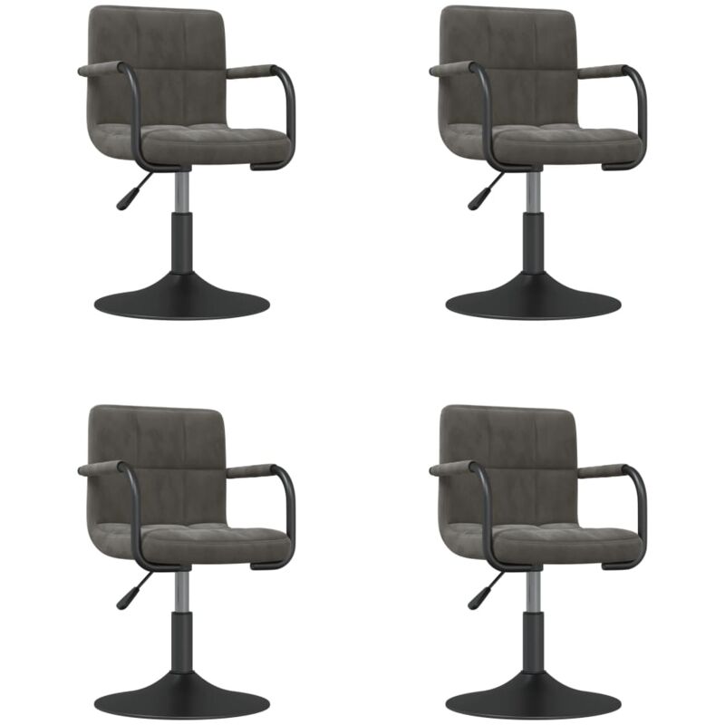 

vidaXL Sillas de comedor giratorias 4 unidades terciopelo gris oscuro - Gris