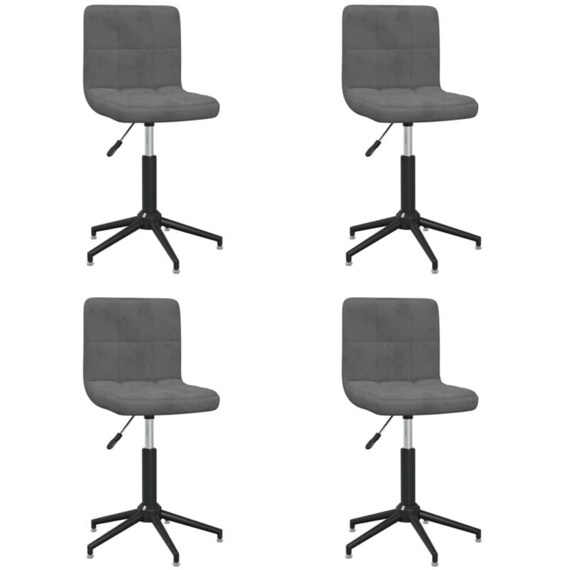 

vidaXL Sillas de comedor giratorias 4 unidades terciopelo gris oscuro - Gris