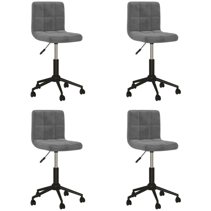 

vidaXL Sillas de comedor giratorias 4 unidades terciopelo gris oscuro - Gris