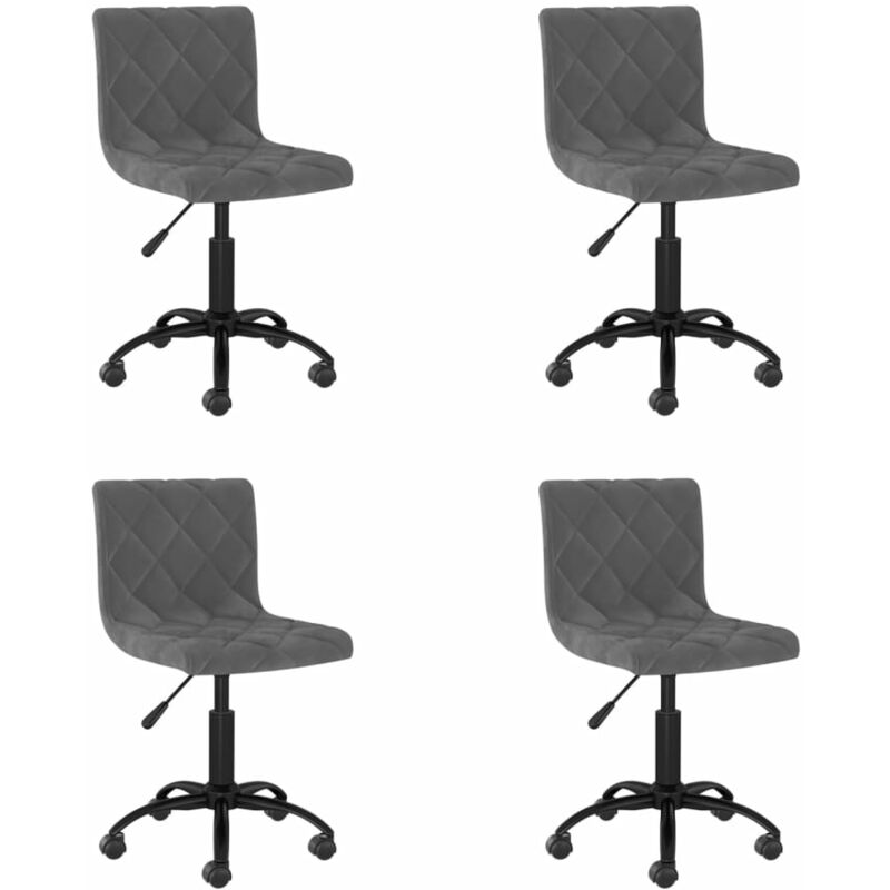 

vidaXL Sillas de comedor giratorias 4 unidades terciopelo gris oscuro - Gris