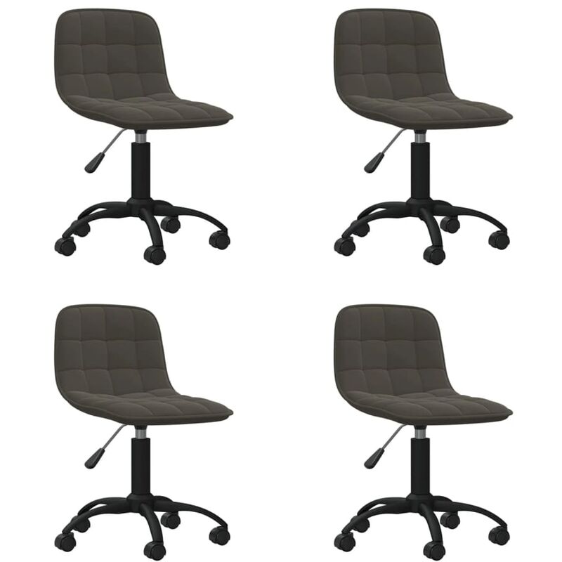 

vidaXL Sillas de comedor giratorias 4 unidades terciopelo gris oscuro - Gris