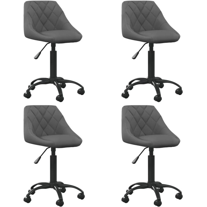 

vidaXL Sillas de comedor giratorias 4 unidades terciopelo gris oscuro - Gris
