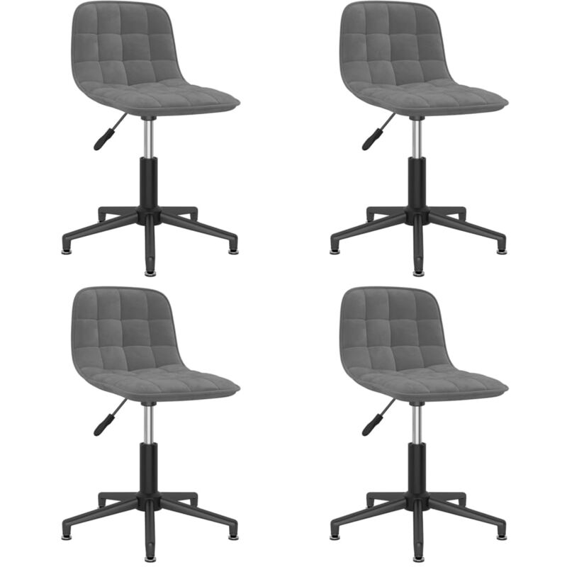 

vidaXL Sillas de comedor giratorias 4 unidades terciopelo gris oscuro - Gris