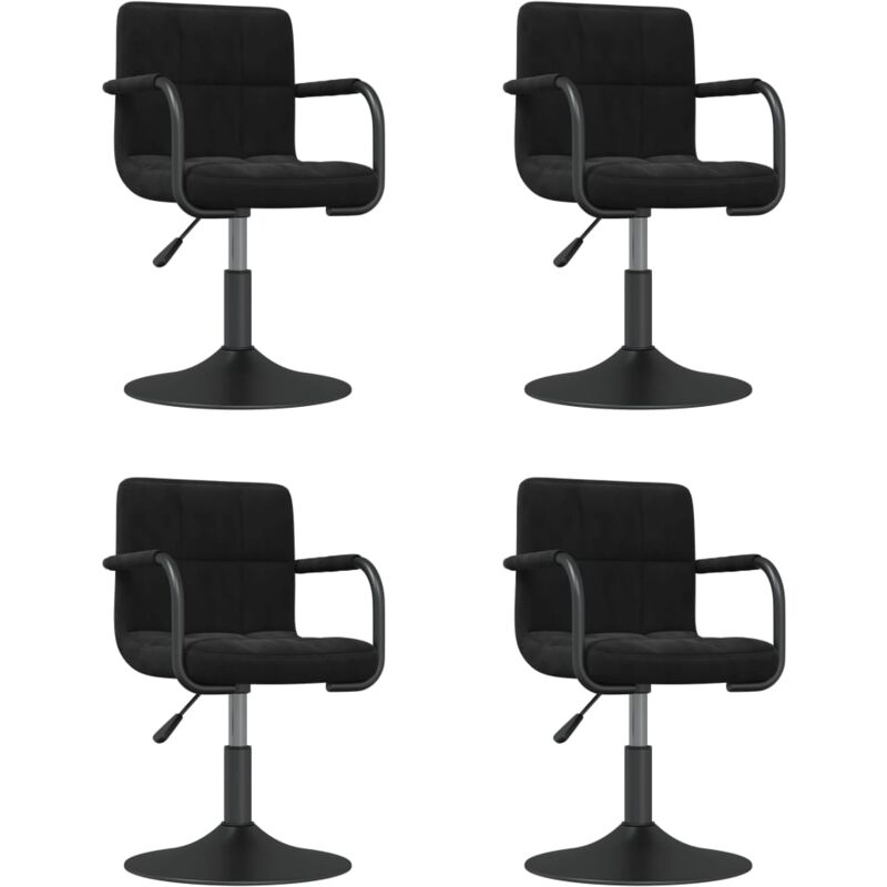 

vidaXL Sillas de comedor giratorias 4 unidades terciopelo negro - Negro