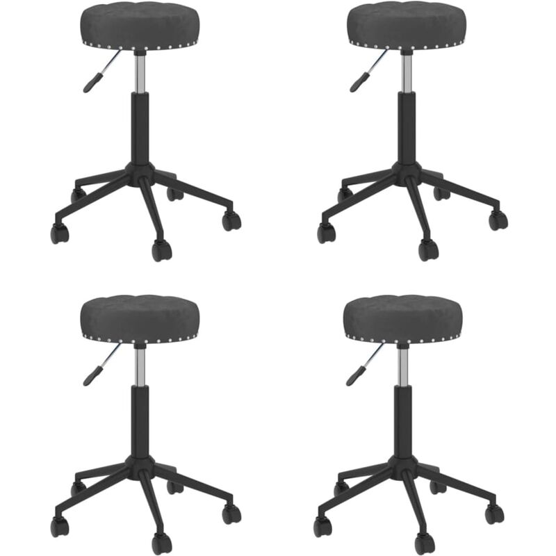 

vidaXL Sillas de comedor giratorias de terciopelo 4 unidades negro - Negro