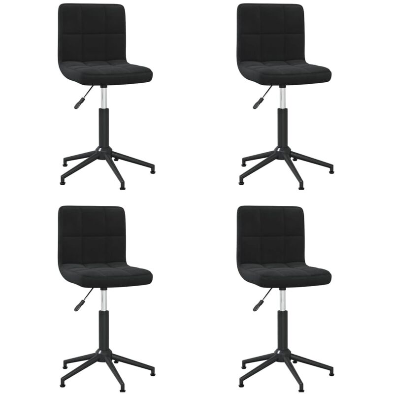 

vidaXL Sillas de comedor giratorias 4 unidades terciopelo negro - Negro