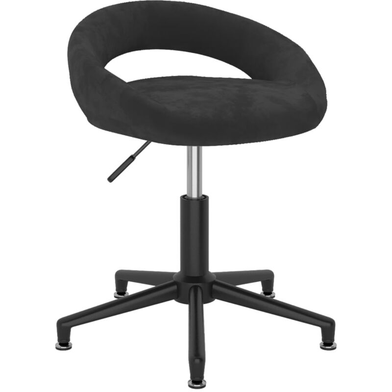 

vidaXL Silla de comedor giratoria de terciopelo negro - Negro