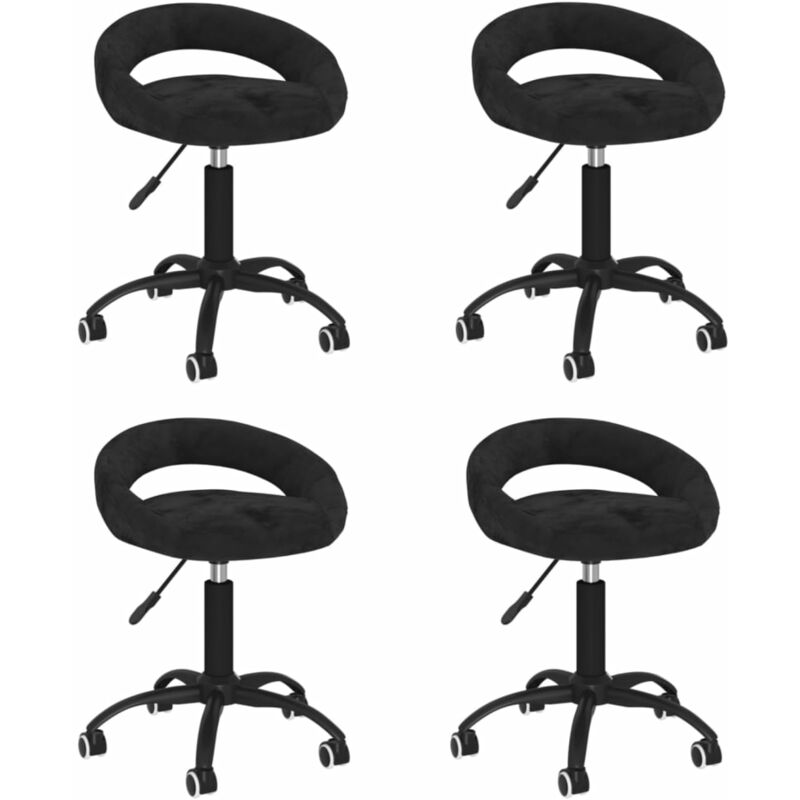 

vidaXL Sillas de comedor giratorias de terciopelo 4 uds negro - Negro