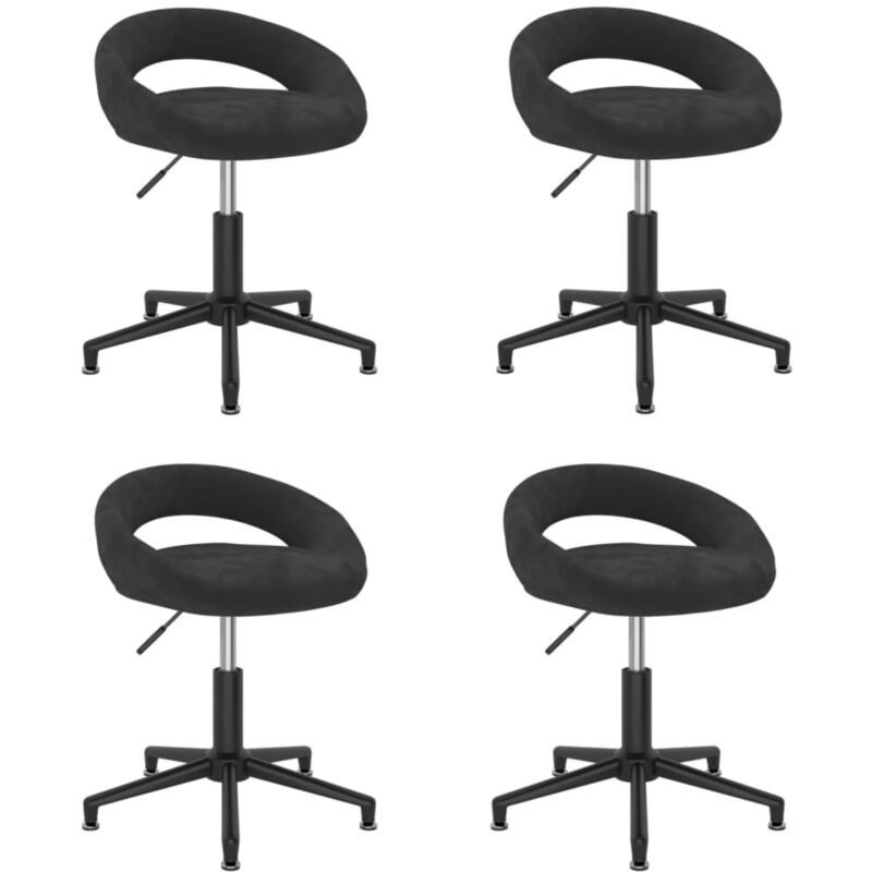 

vidaXL Sillas de comedor giratorias de terciopelo 4 uds negro - Negro
