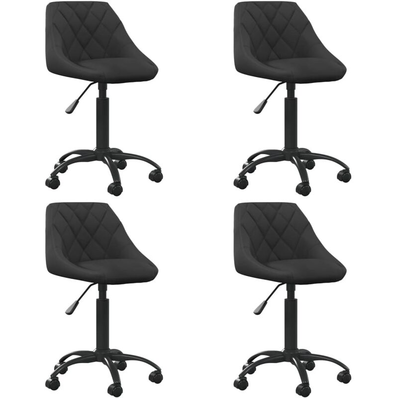 

vidaXL Sillas de comedor giratorias 4 unidades terciopelo negro - Negro