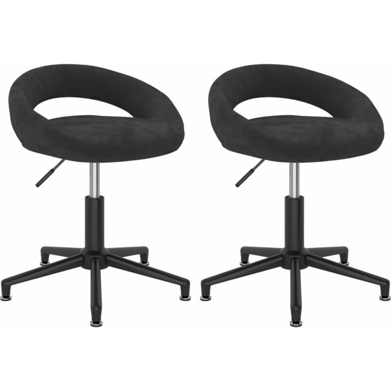 

vidaXL Sillas de comedor giratorias de terciopelo 2 uds negro - Negro