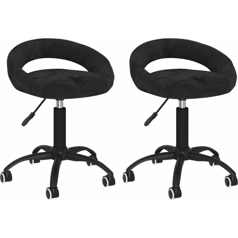 

vidaXL Sillas de comedor giratorias de terciopelo 2 uds negro - Negro