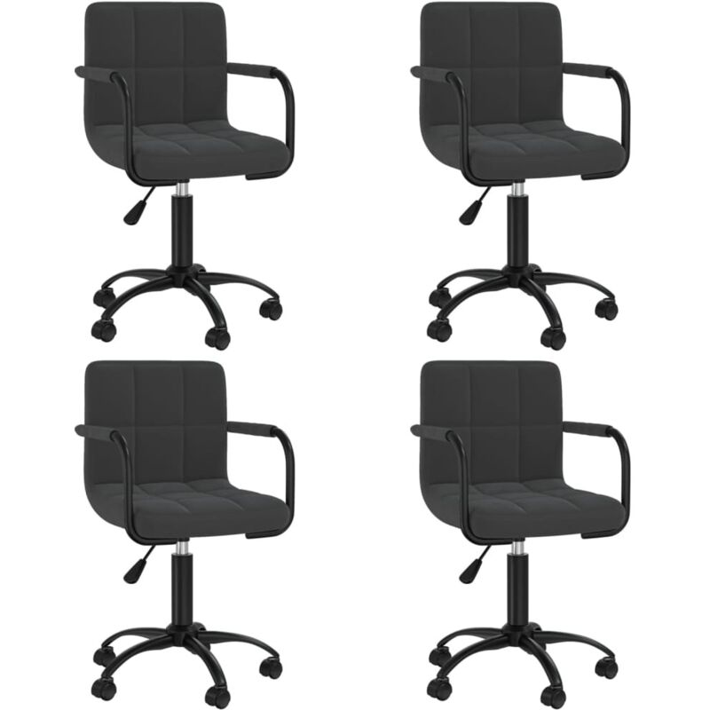 

vidaXL Sillas de comedor giratorias 4 unidades terciopelo negro - Negro