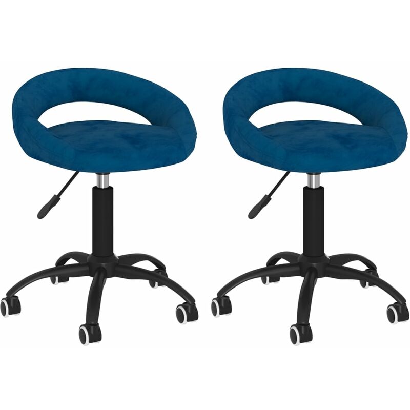 

vidaXL Sillas de comedor giratorias de terciopelo 2 uds azul - Azul