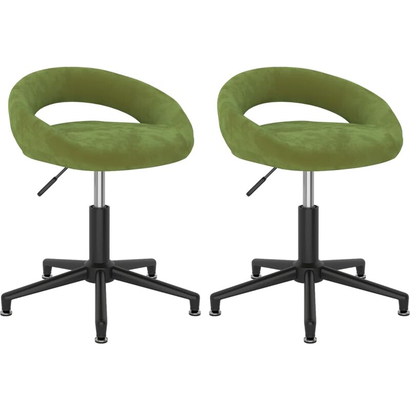 

vidaXL Sillas de comedor giratorias de terciopelo 2 uds verde claro - Verde