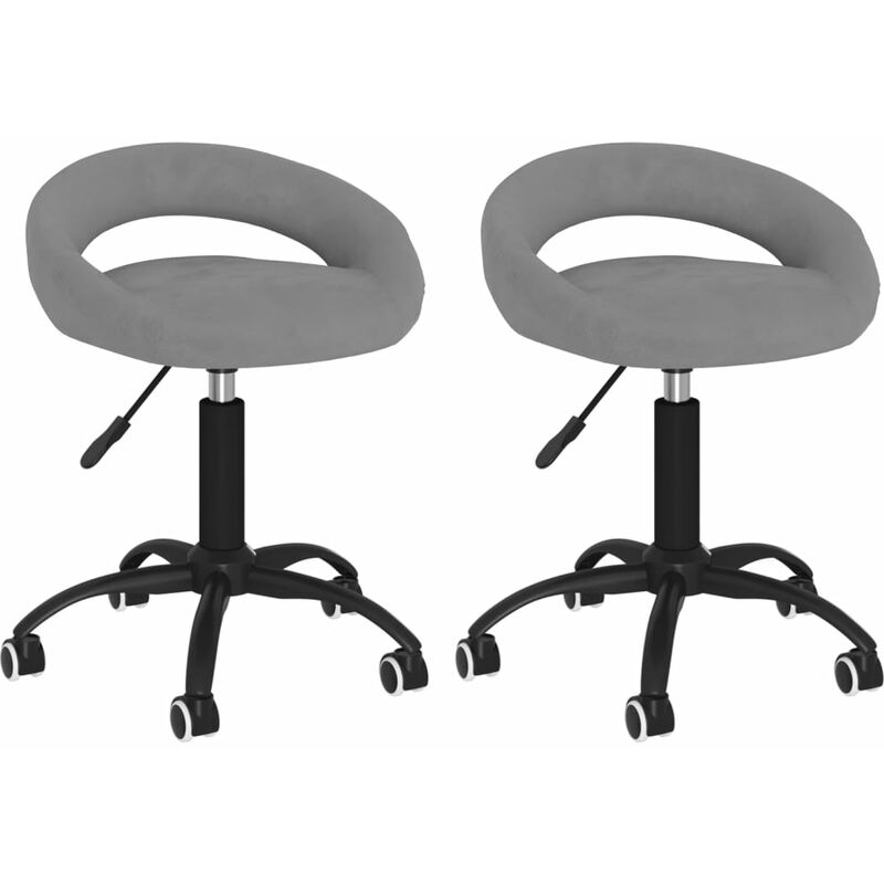 

vidaXL Sillas de comedor giratorias de terciopelo 2 uds gris claro - Gris