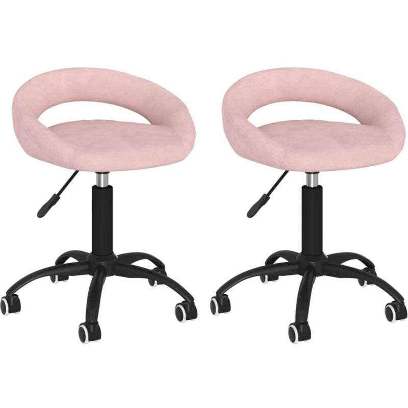 

vidaXL Sillas de comedor giratorias de terciopelo 2 uds rosa - Rosa