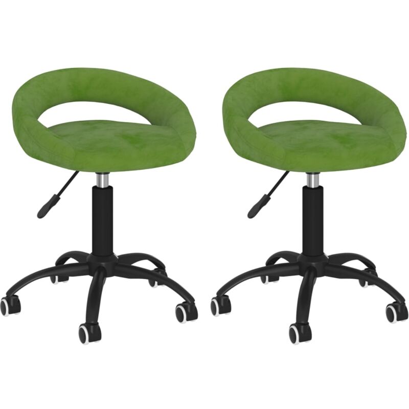 

vidaXL Sillas de comedor giratorias de terciopelo 2 uds verde claro - Verde