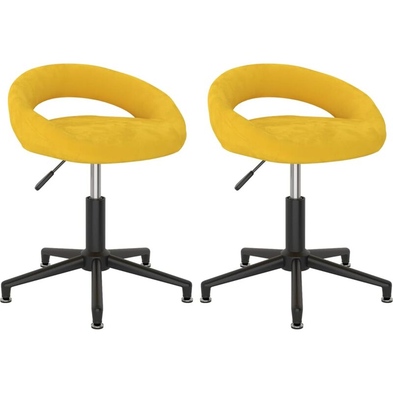 

vidaXL Sillas de comedor giratorias de terciopelo 2 uds amarillo mostaza - Amarillo