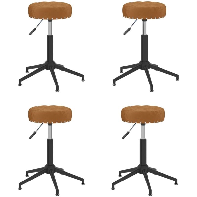 

vidaXL Sillas de comedor giratorias de terciopelo 4 unidades marrón - Marrón