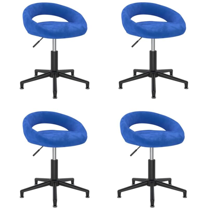 

vidaXL Sillas de comedor giratorias de terciopelo 4 uds azul - Azul