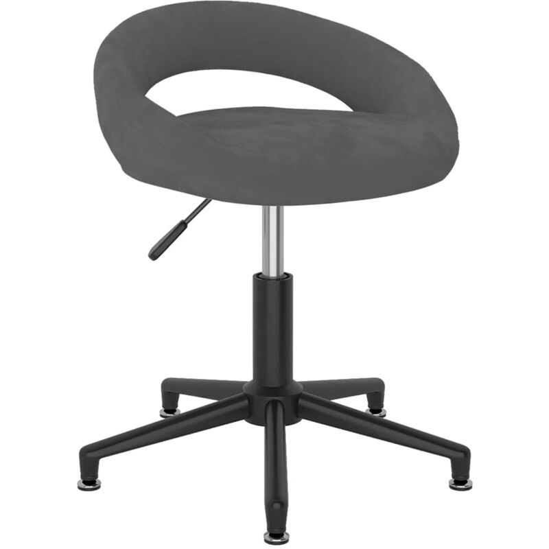 

vidaXL Silla de comedor giratoria de terciopelo gris oscuro - Gris