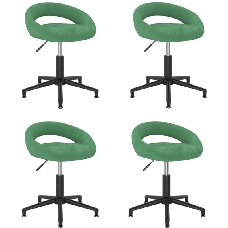 

vidaXL Sillas de comedor giratorias de terciopelo 4 uds verde oscuro - Verde