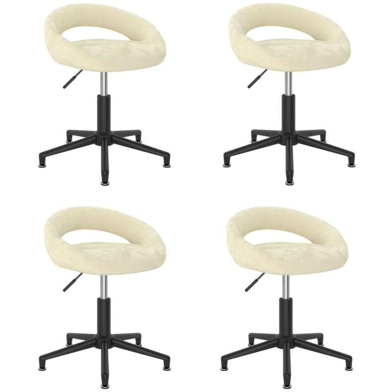 

vidaXL Sillas de comedor giratorias de terciopelo 4 uds crema - Crema