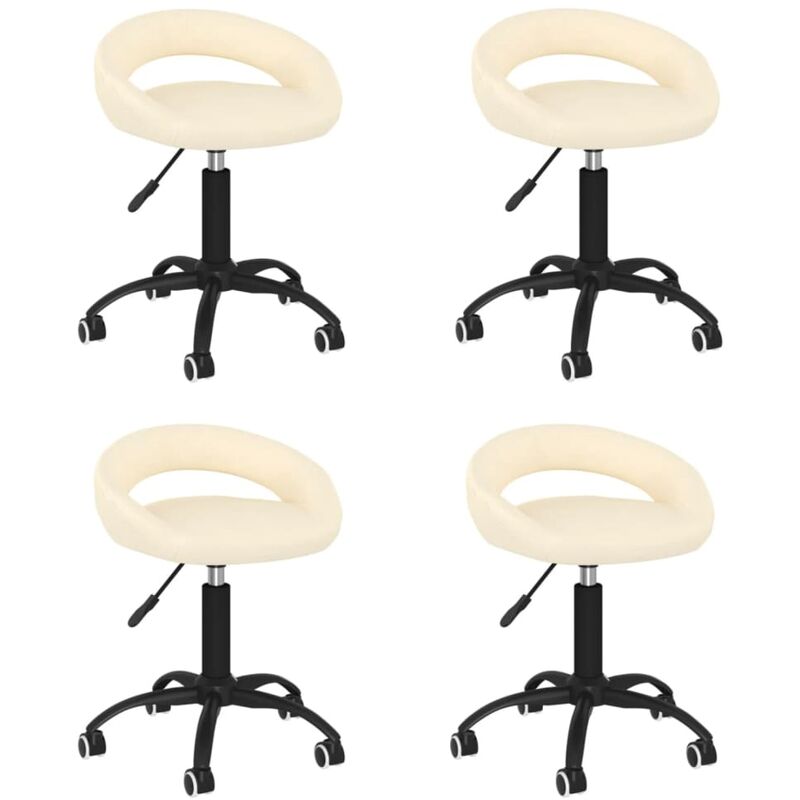 

vidaXL Sillas de comedor giratorias de terciopelo 4 uds crema - Crema