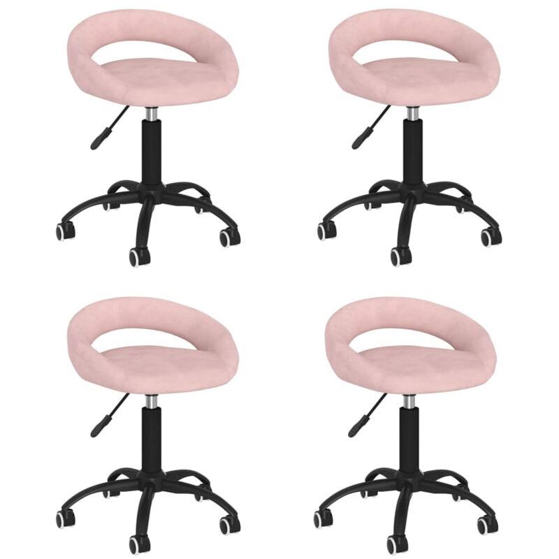 

vidaXL Sillas de comedor giratorias de terciopelo 4 uds rosa - Rosa