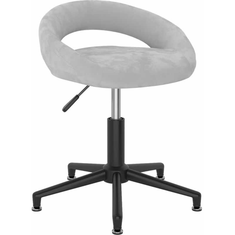 

vidaXL Silla de comedor giratoria de terciopelo gris - Gris