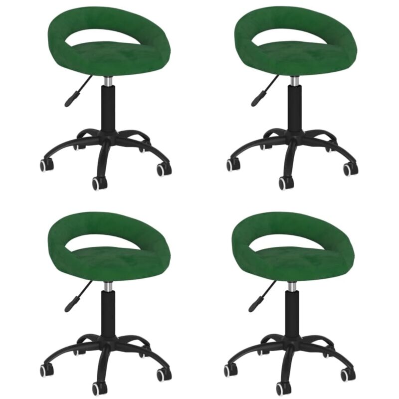 

vidaXL Sillas de comedor giratorias de terciopelo 4 uds verde oscuro - Verde