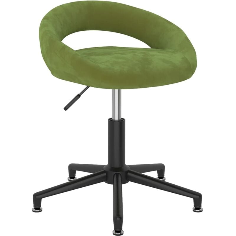 

vidaXL Silla de comedor giratoria de terciopelo verde claro - Verde