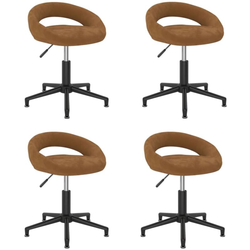 

vidaXL Sillas de comedor giratorias de terciopelo 4 uds marrón - Marrón