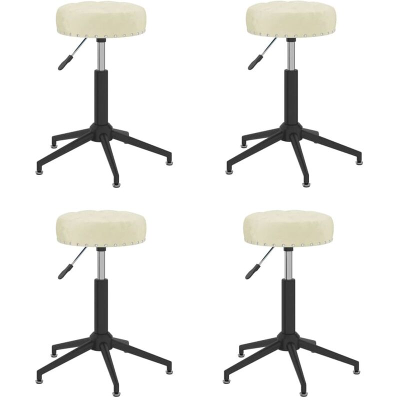 

vidaXL Sillas de comedor giratorias de terciopelo 4 unidades crema - Crema