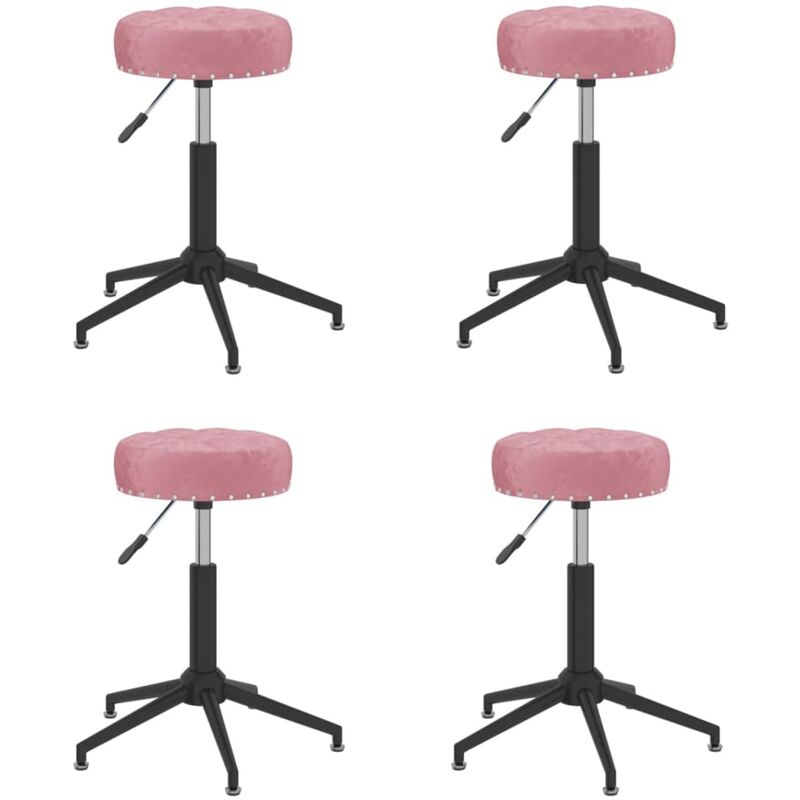 

vidaXL Sillas de comedor giratorias de terciopelo 4 unidades rosa - Rosa