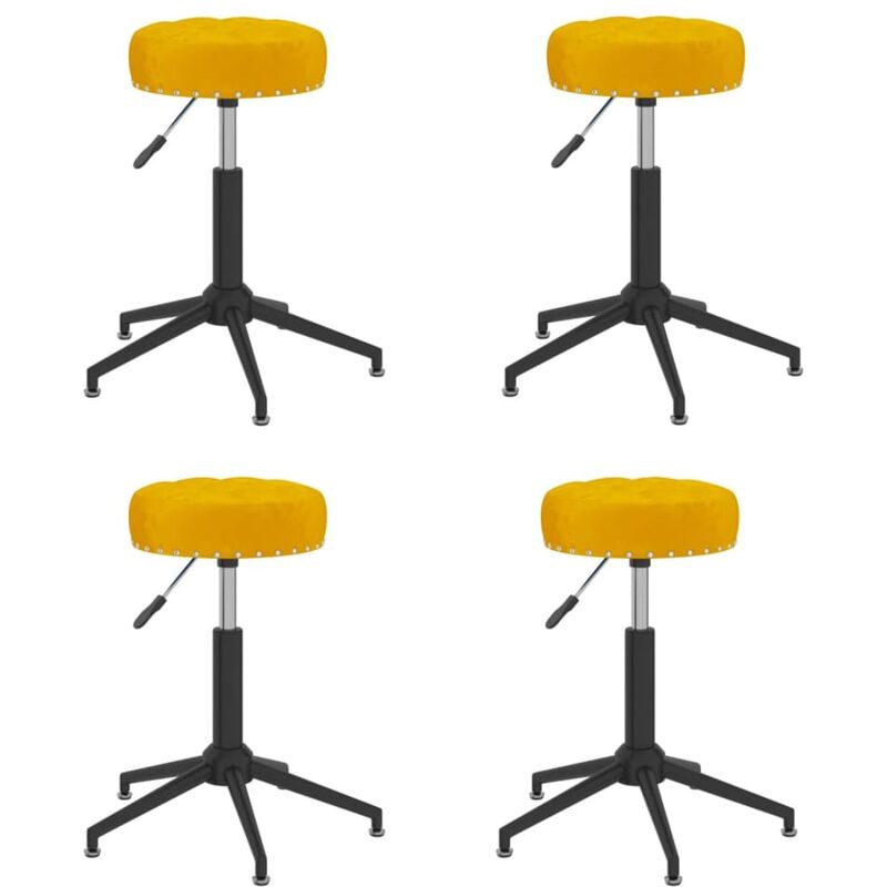 

vidaXL Sillas de comedor giratorias de terciopelo 4 unidades amarillo mostaza - Amarillo